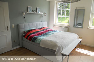 Blick ins Schlafzimmer des Bed and Breakfast